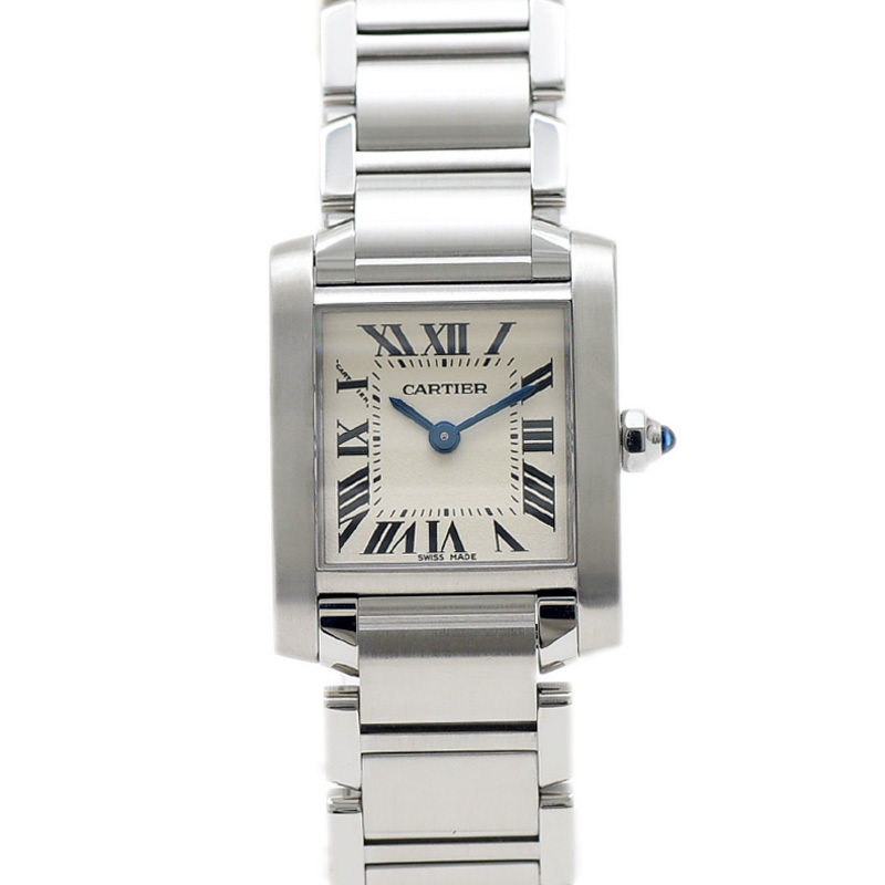 カルティエ タンクフランセーズSM レディース シルバー文字盤 W51008Q3