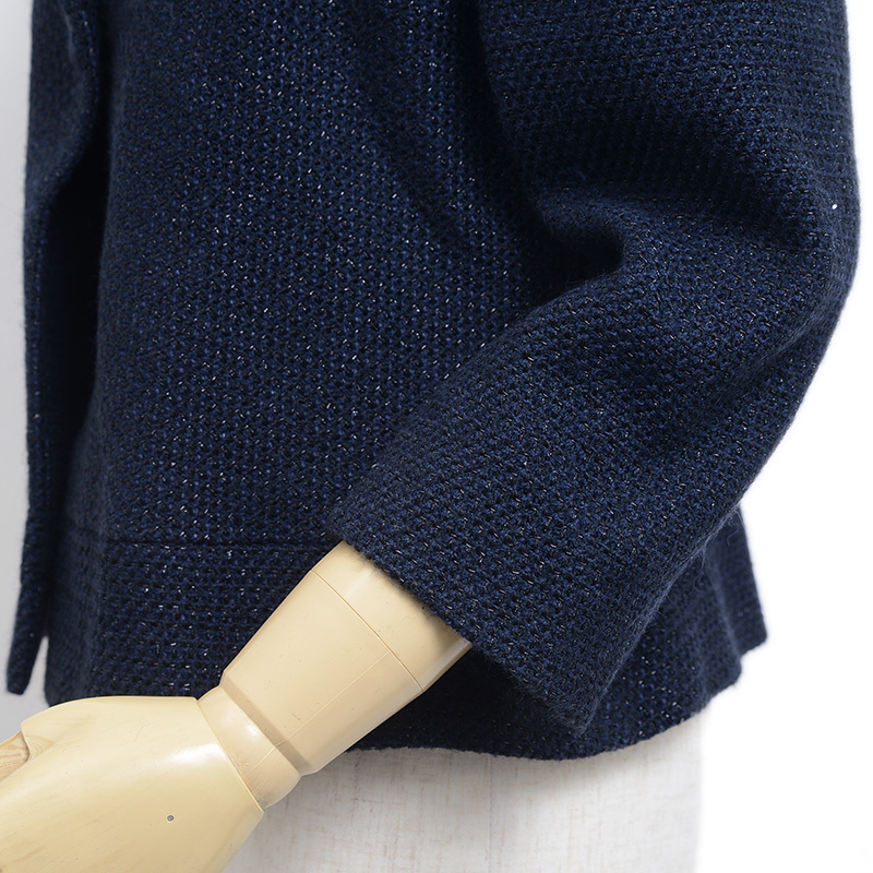 シャネル セットアップ ツイード コットン混 ネイビー レディース 38サイズ P17316