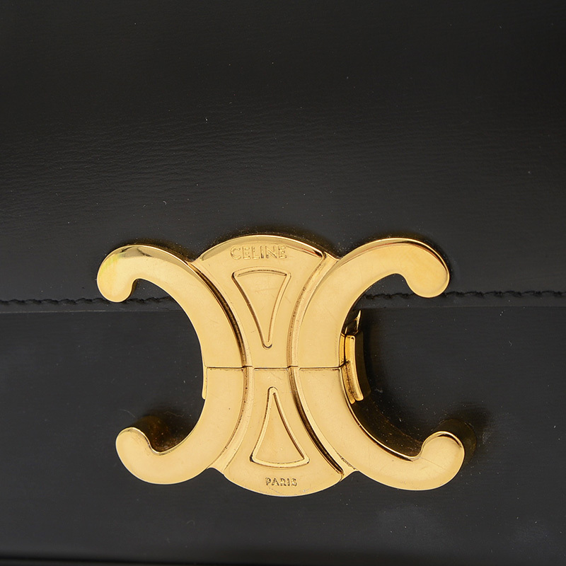 セリーヌ トリオンフ クロード ショルダーバッグ レザー ブラック 194143BF4