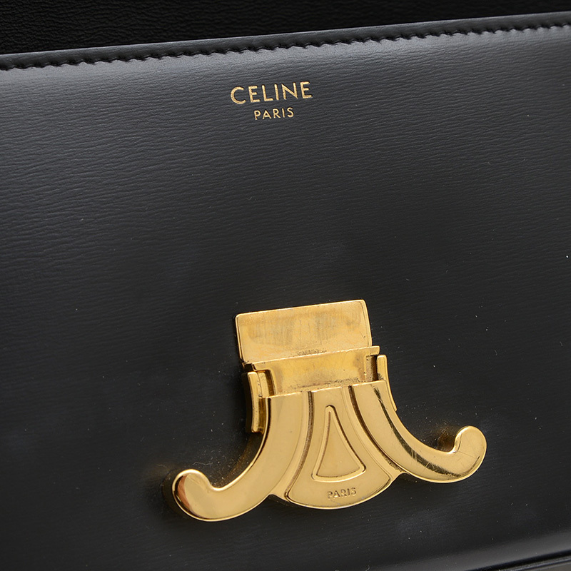 セリーヌ トリオンフ クロード ショルダーバッグ レザー ブラック 194143BF4