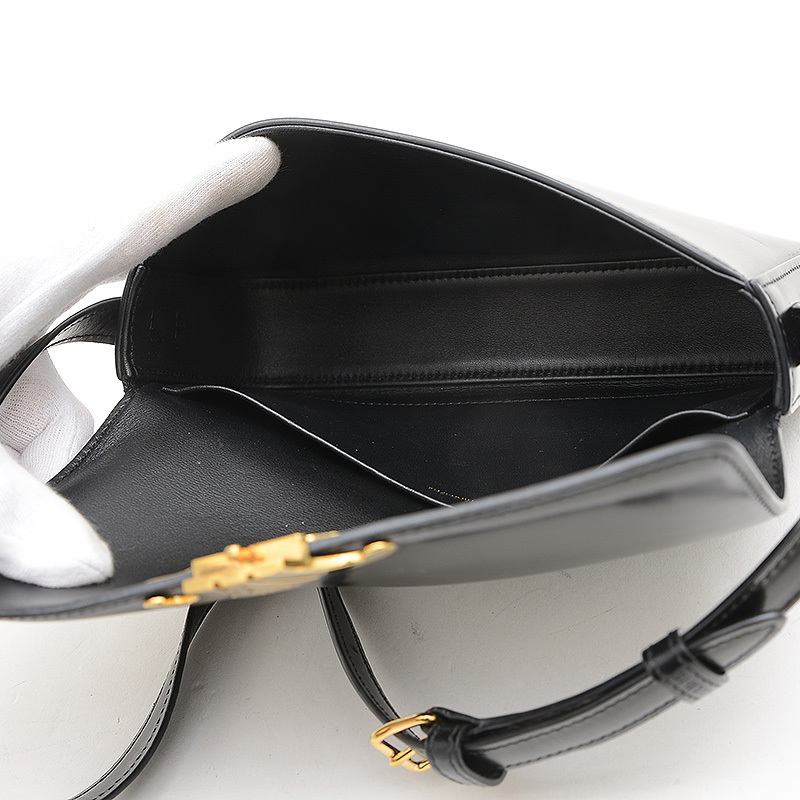 セリーヌ トリオンフ クロード ショルダーバッグ レザー ブラック 194143BF4