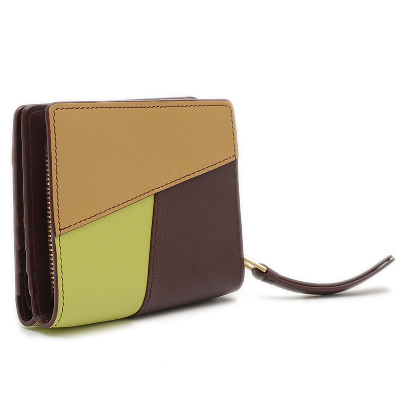 値下げ ロエベ パズル コンパクトジップウォレット 二つ折り財布 レザー マルチカラー C510Z41X10