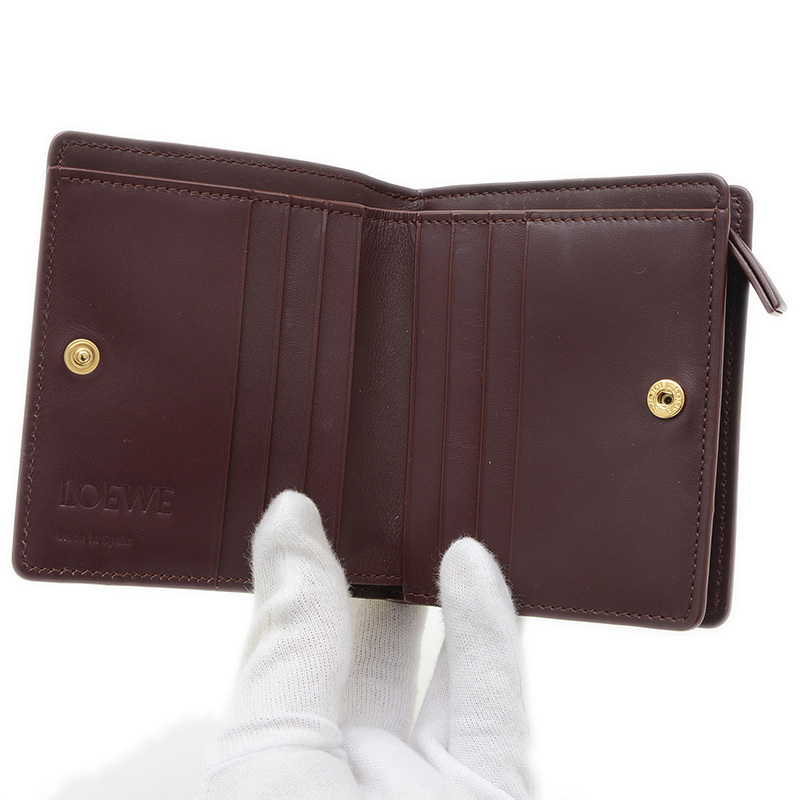 値下げ ロエベ パズル コンパクトジップウォレット 二つ折り財布 レザー マルチカラー C510Z41X10