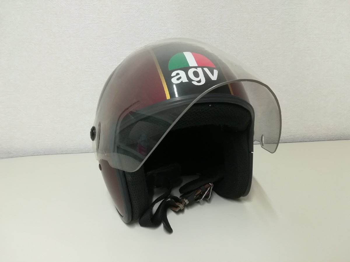 AGV (エージーブイ) ジェットヘルメット クラシック イタリア サイズ表記不明 中古?現(xiàn)狀品 #2158