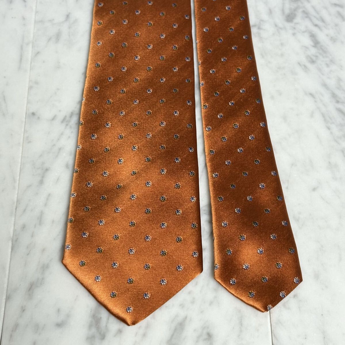 999円～ FAIRFAX ネクタイ オレンジ系 光沢 総柄 (R6)_画像2