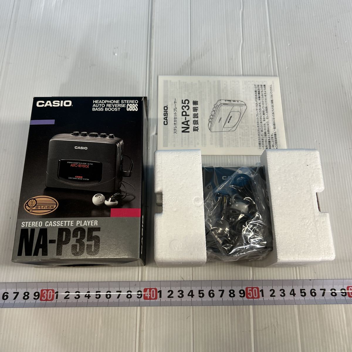 CASIO カシオ　NA-P35 カセットプレーヤー　カセットテーププレーヤー　元箱入り　未使用品　當(dāng)時(shí)物　アンティーク　超希少