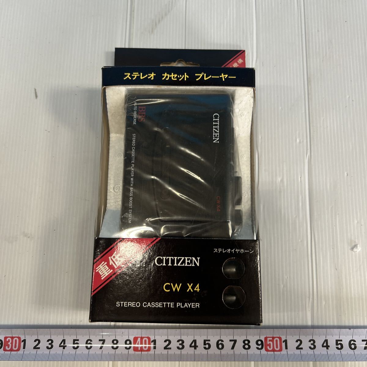 CITIZEN ステレオカセットプレーヤー　CW X4 重低音　BBS BASS BOOST 未使用品　元箱入り　當(dāng)時物　アンティーク　シチズン
