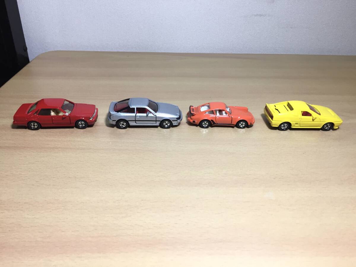 ○[絶版ギフト車体美品 ] トミカ 乗用車セット 完品 TOMICA 元箱付 ミニカー ニッサン セドリック MID-4 トヨタ セリカ ポルシェ 930ターボ_画像6