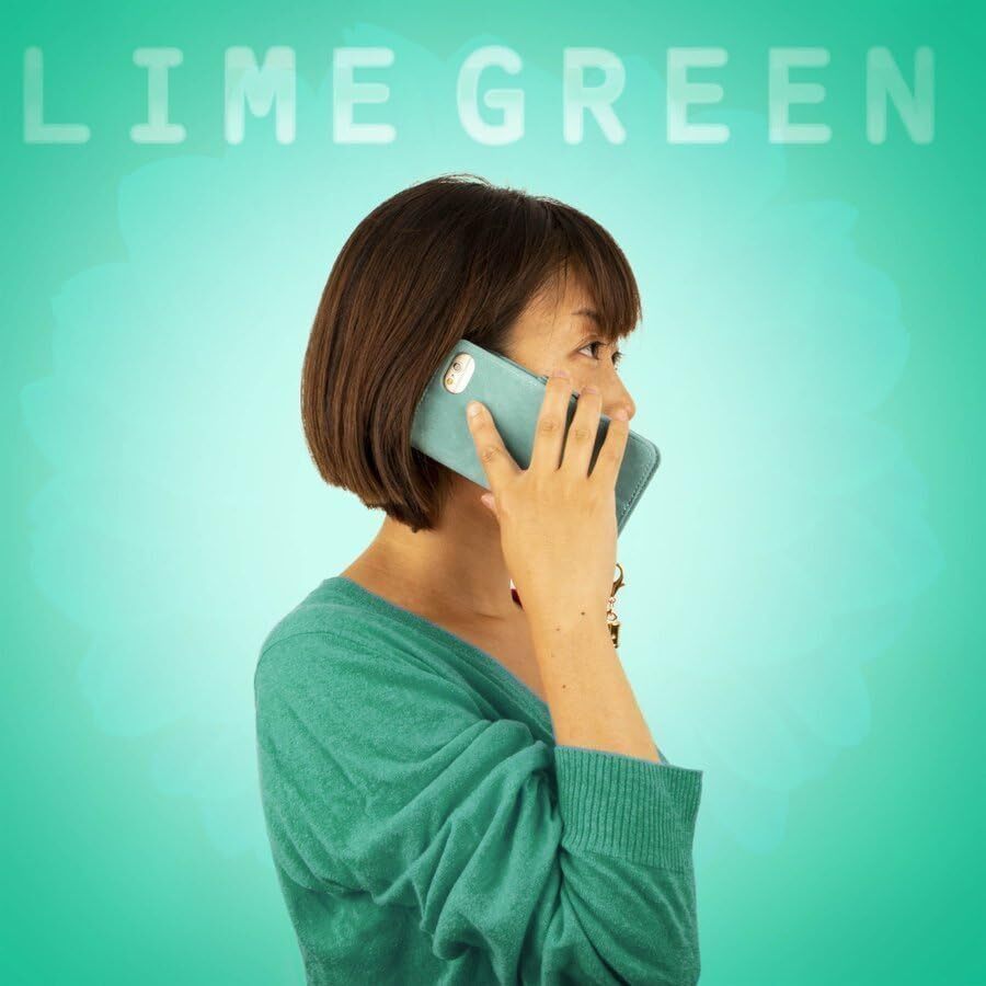 arrows We2 ケース 緑 グリーン M07 FCG02 F52E 手帳型 おしゃれ かわいい スマホケース カバー ミラー 鏡 ストラップ付 レザー 送料無料_画像3