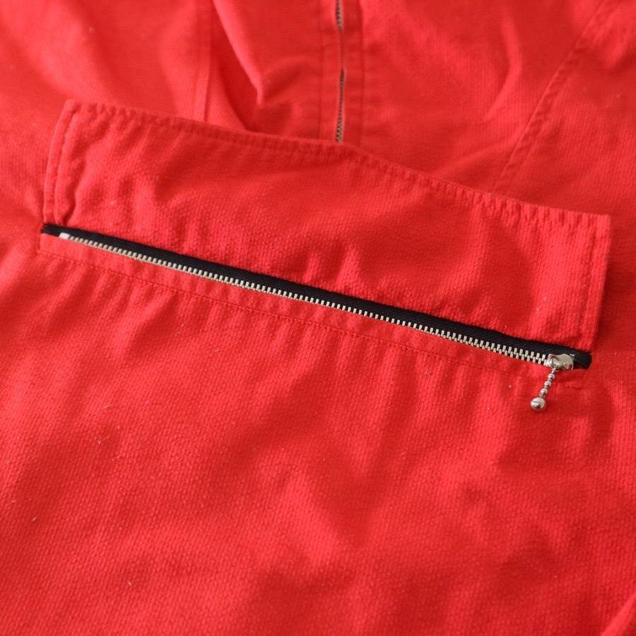 激レア！初期ハウスタグ Evis Evis エヴィス ハーフジップパーカー 赤 メンズ Mサイズほど ビンテージ★268h25