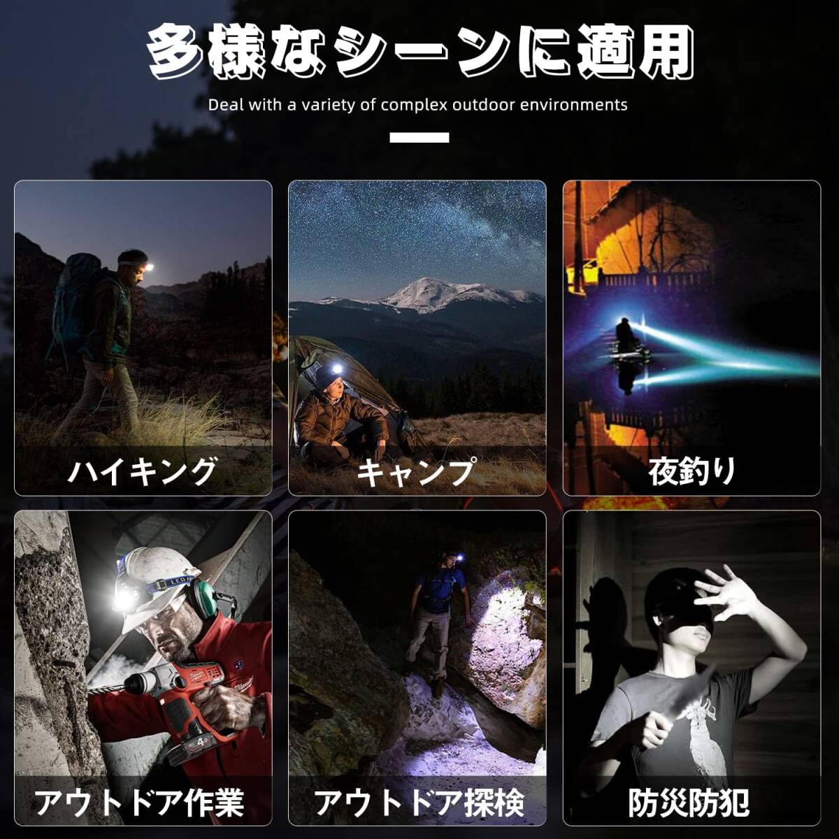 ヘッドライト 4種類USB充電式 ヘッドランプ 大容量 ヘッド?ライト ズーム式 6種點(diǎn)燈モード 白＆赤 后部認(rèn)識燈 アウトドア用 