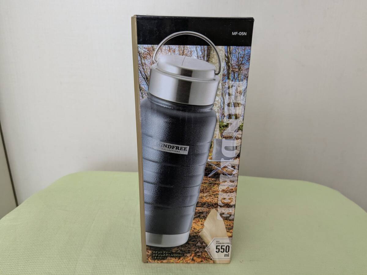 【送料無料】【未使用品】カクセー 真空二重ステンレスボトル 水筒 550ml MF-05N ネイビー_画像3