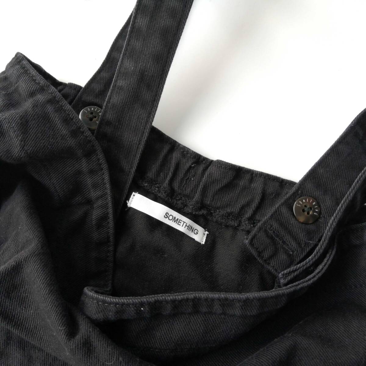 SOMETHING サムシング エドウィン レディース♪オーバーオール サロペット 黒デニム FREEサイズ 250901ng【4点同梱で送料無料】_画像3