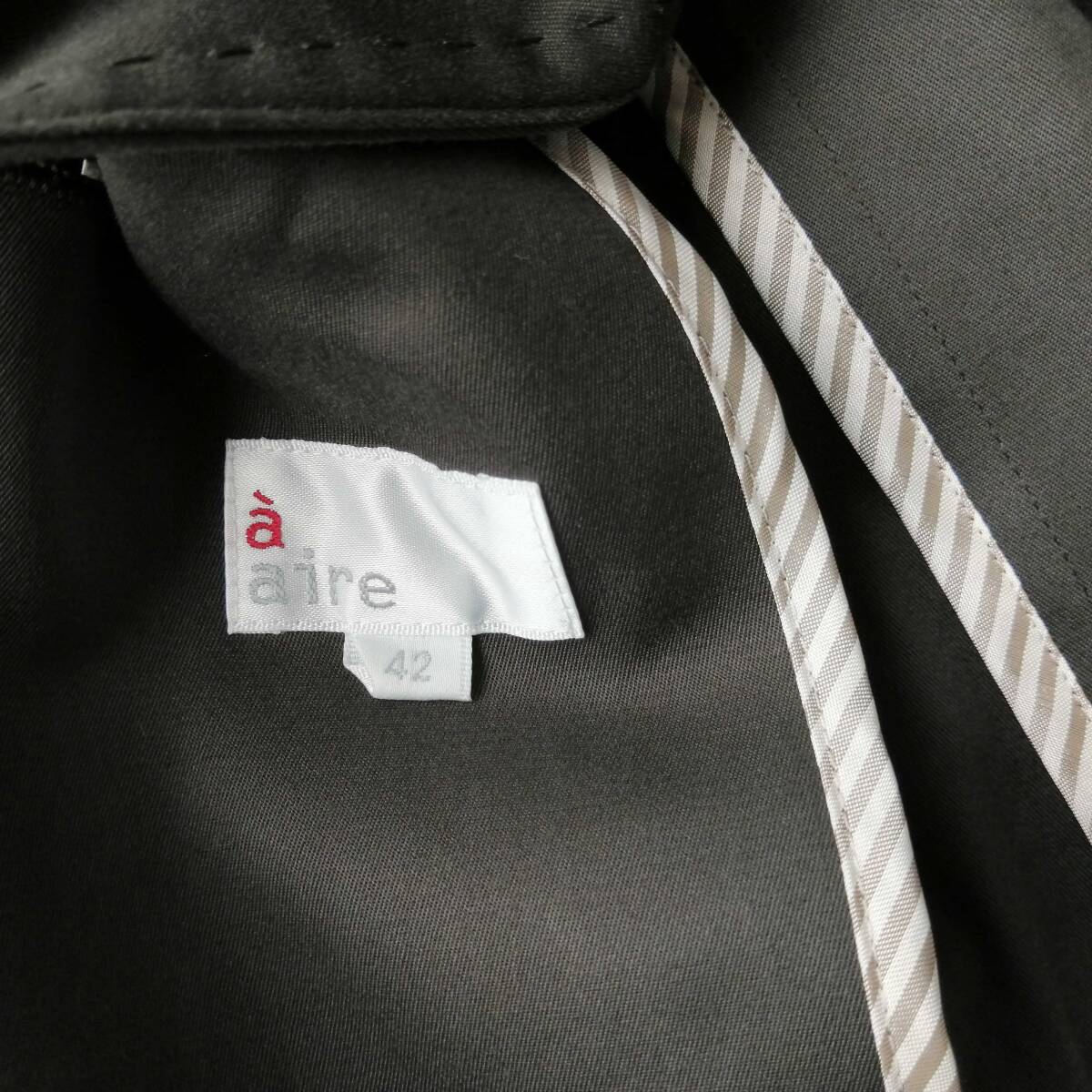 a'aire ㈱オンワード樫山 レディース♪コットンジャケット テーラードジャケット サイズ42 ダークグレー 250917np【4点同梱で送料無料】_画像3