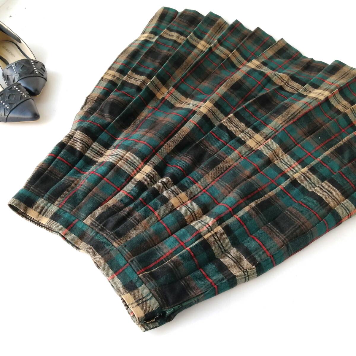 grand SPORT 東京スタイル レディース?ウールスカート プリーツスカート 7號(hào) チェック柄 250918nj【4點(diǎn)同梱で送料無料】