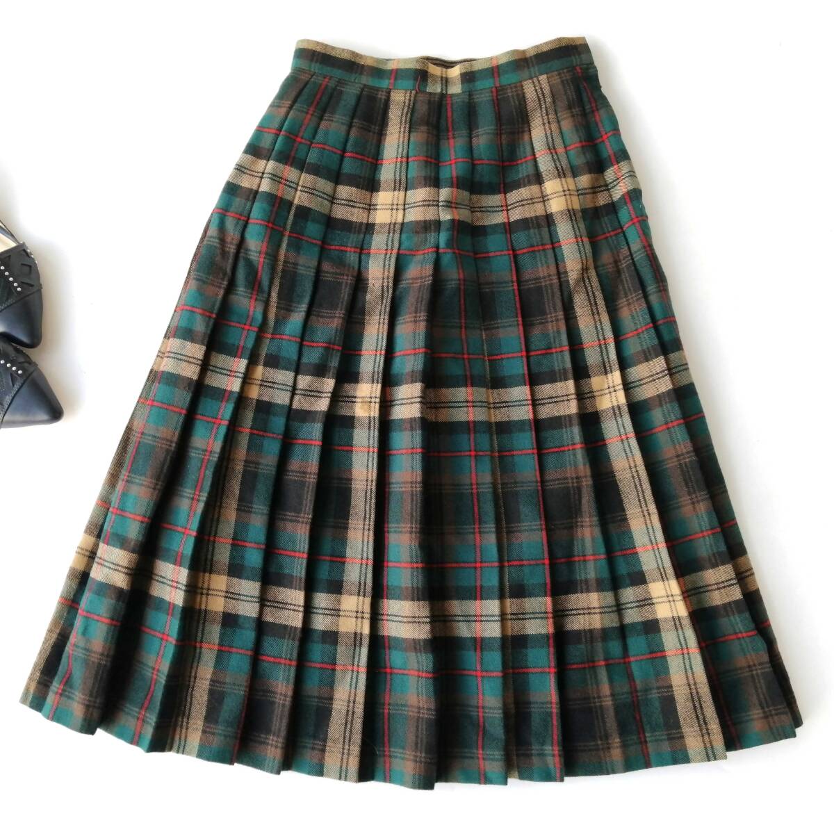grand SPORT 東京スタイル レディース?ウールスカート プリーツスカート 7號(hào) チェック柄 250918nj【4點(diǎn)同梱で送料無料】