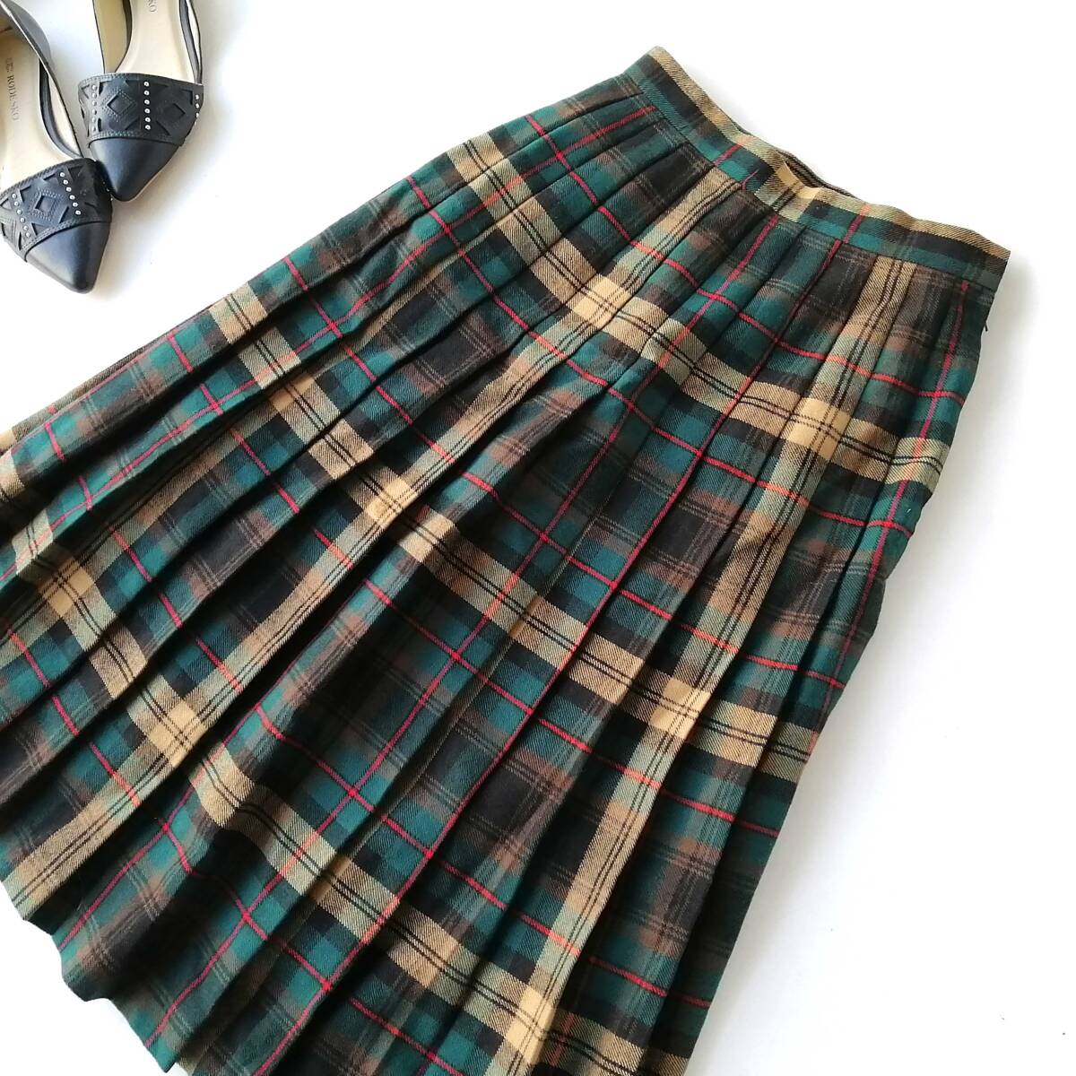 grand SPORT 東京スタイル レディース?ウールスカート プリーツスカート 7號(hào) チェック柄 250918nj【4點(diǎn)同梱で送料無料】