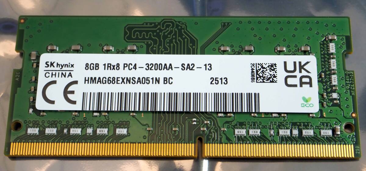 [初期動作保証10日間]NECノートPC取外し「DDR4-3200 SO-DIMM」8GB×2枚 合計16GB SK hynix