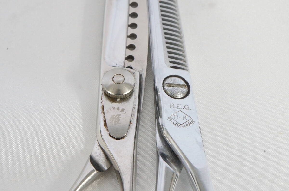 ② MIYABI 雅 R.E.G. O-K hi Stainless 35 理容鋏 2點セット セニング シザー 理容 床屋 0609202311