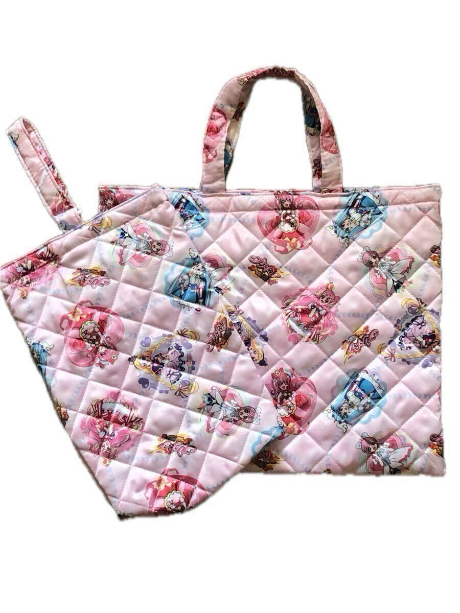 キミとアイドルプリキュア レッスンバッグ シューズバッグ 上履き入れ 手提げ袋 ピンク 新品タグ付き