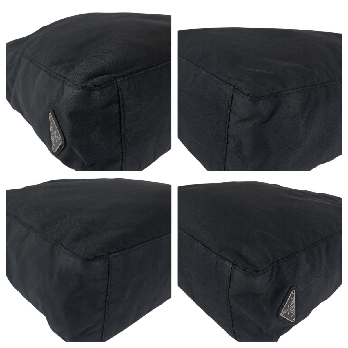 PRADA Prada te Hsu to треугольник Logo plate черный чёрный серебряный металлические принадлежности нейлон большая сумка сумка на плечо женский 504475