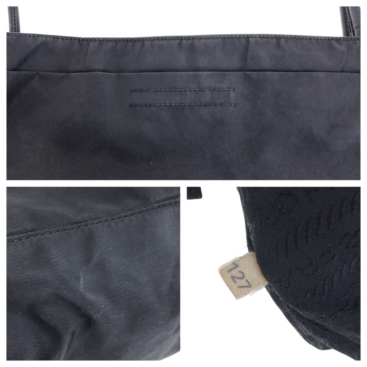 PRADA Prada te Hsu to треугольник Logo plate черный чёрный серебряный металлические принадлежности нейлон большая сумка сумка на плечо женский 504475