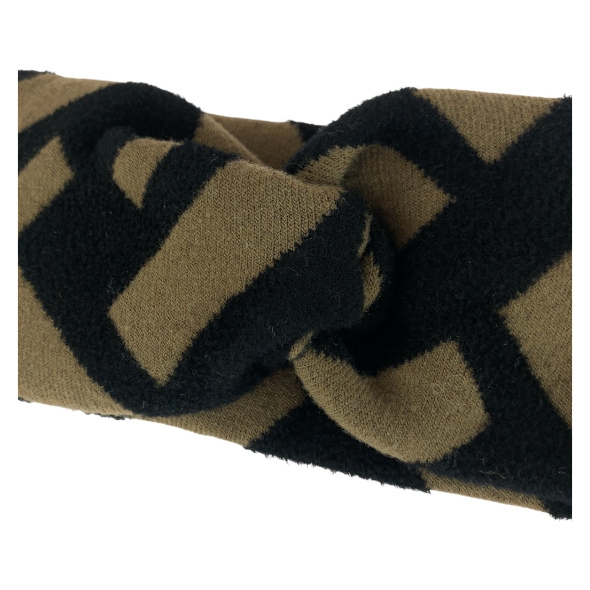  прекрасный товар FENDI Fendi Zucca Brown черный шерсть FXT010 лента для волос женский 505327