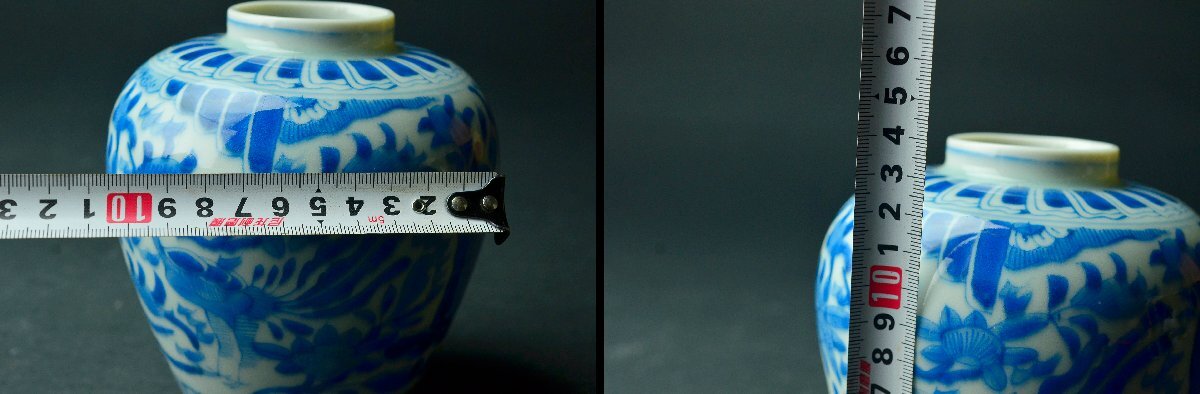 【YB】明或清代青花花鳥紋蓋付罐?壺?桐箱付屬 ★中國古玩骨董YB