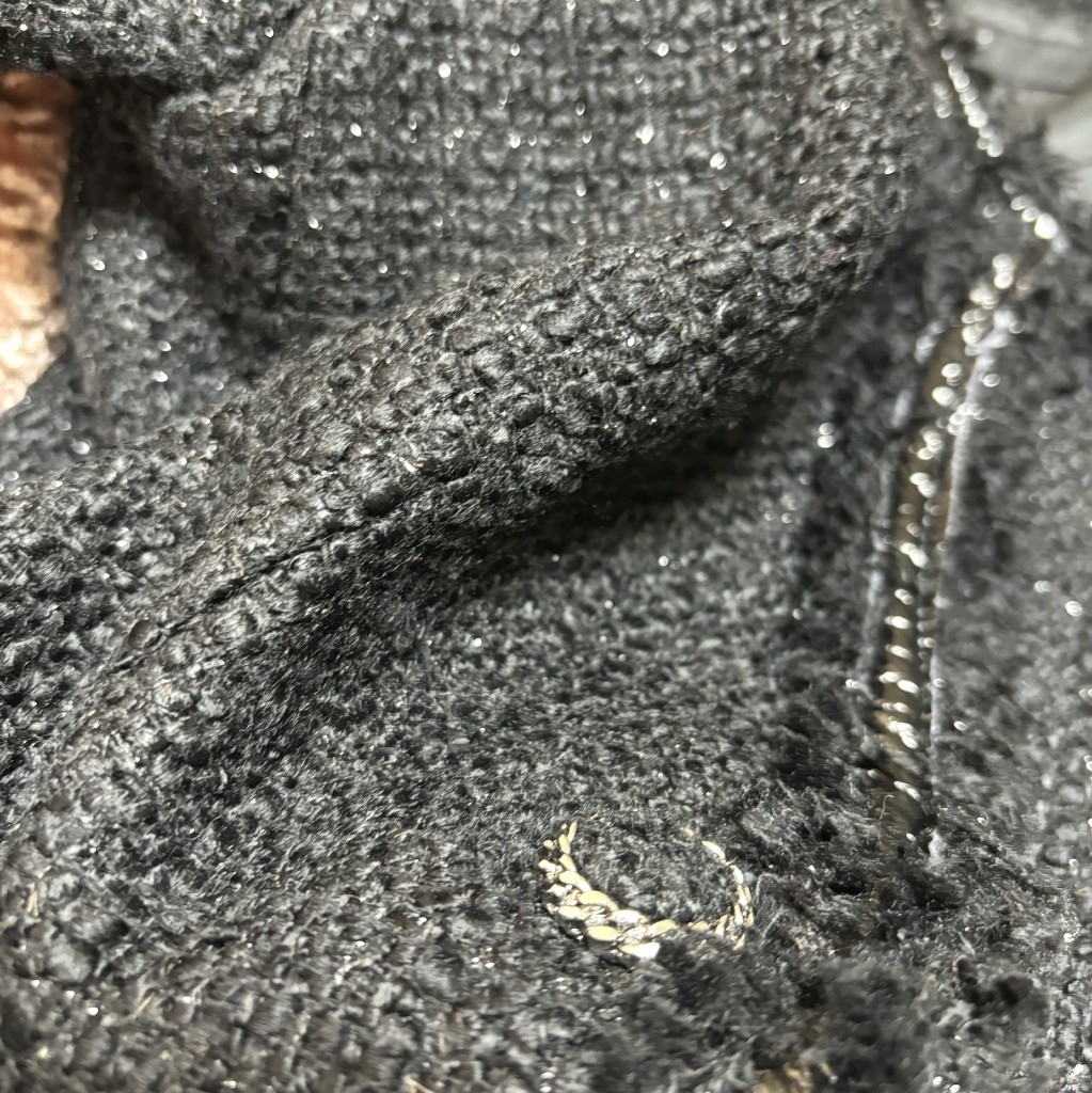 デュラスアンビエント レディース ツイード風ジャケット フリンジデザイン 黒 ブラック _画像8