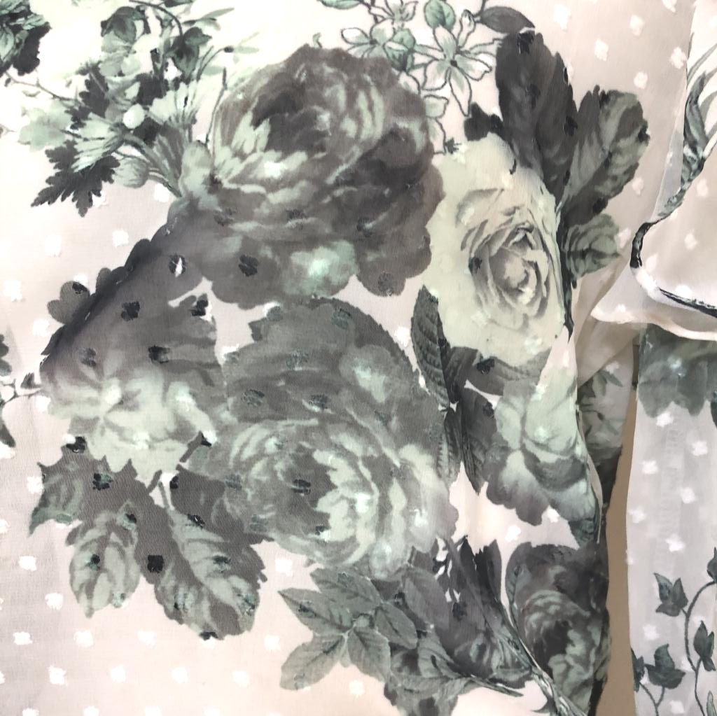 Goinluck レディース レースブラウス  花柄 秋色 プルオーバーブラウス シアーブラウス エレガント インナー付き グリーン 緑の画像8