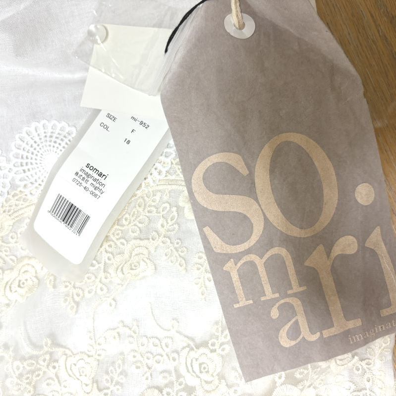 somari imagination レディース プルオーバーブラウス レース付き 長袖 ホワイト ナチュラル服 大きいサイズ_画像6