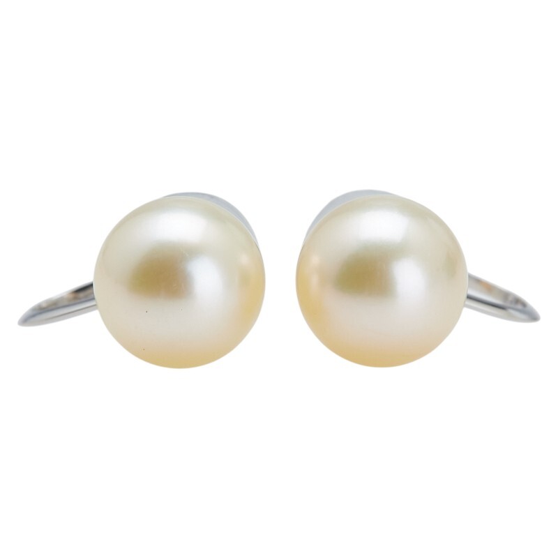 Pt850 プラチナ アコヤパール9.1mm イヤリング レディース 中古_画像2