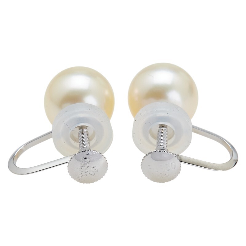 Pt850 プラチナ アコヤパール9.1mm イヤリング レディース 中古_画像3