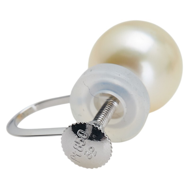 Pt850 プラチナ アコヤパール9.1mm イヤリング レディース 中古_画像4