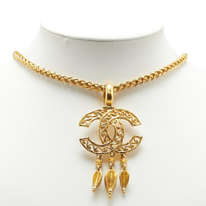  Chanel Vintage здесь Mark swing длинный колье металлизированный женский CHANEL [ б/у ]