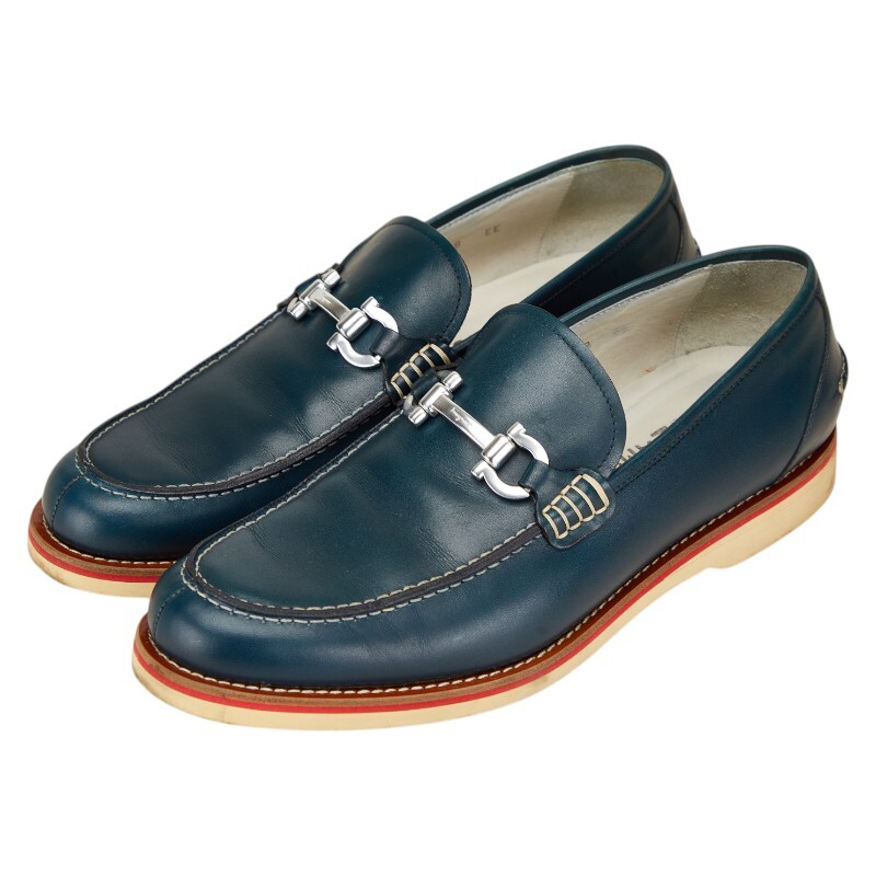  Salvatore Ferragamo gun chi-ni Loafer размер :8 зеленый кожа мужской Salvatore Ferragamo [ б/у ]