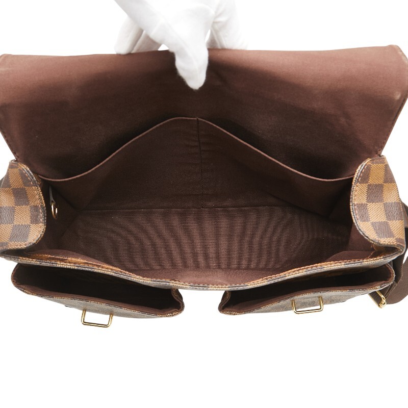 ルイ ヴィトン ダミエ ブロードウェイ ハンドバッグ ショルダーバッグ N42270 ブラウン PVC レザー メンズ LOUIS VUITTON 【中古】_画像9