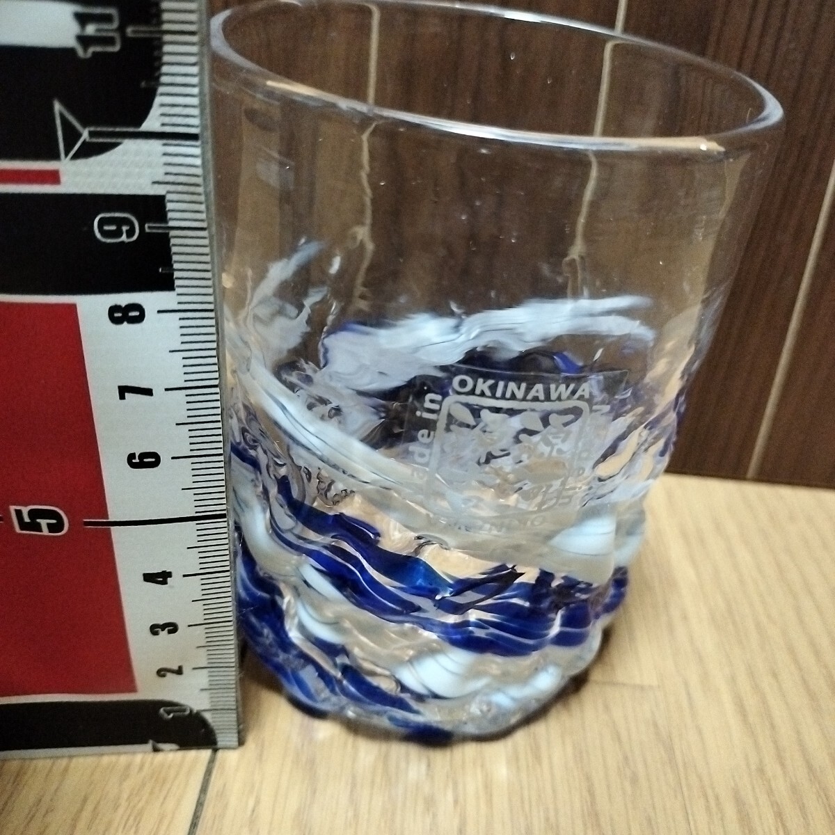 ▼ 源河源吉≪グラス　1個≫琉球ガラス　ブルー系　ロックグラス　沖縄_画像2