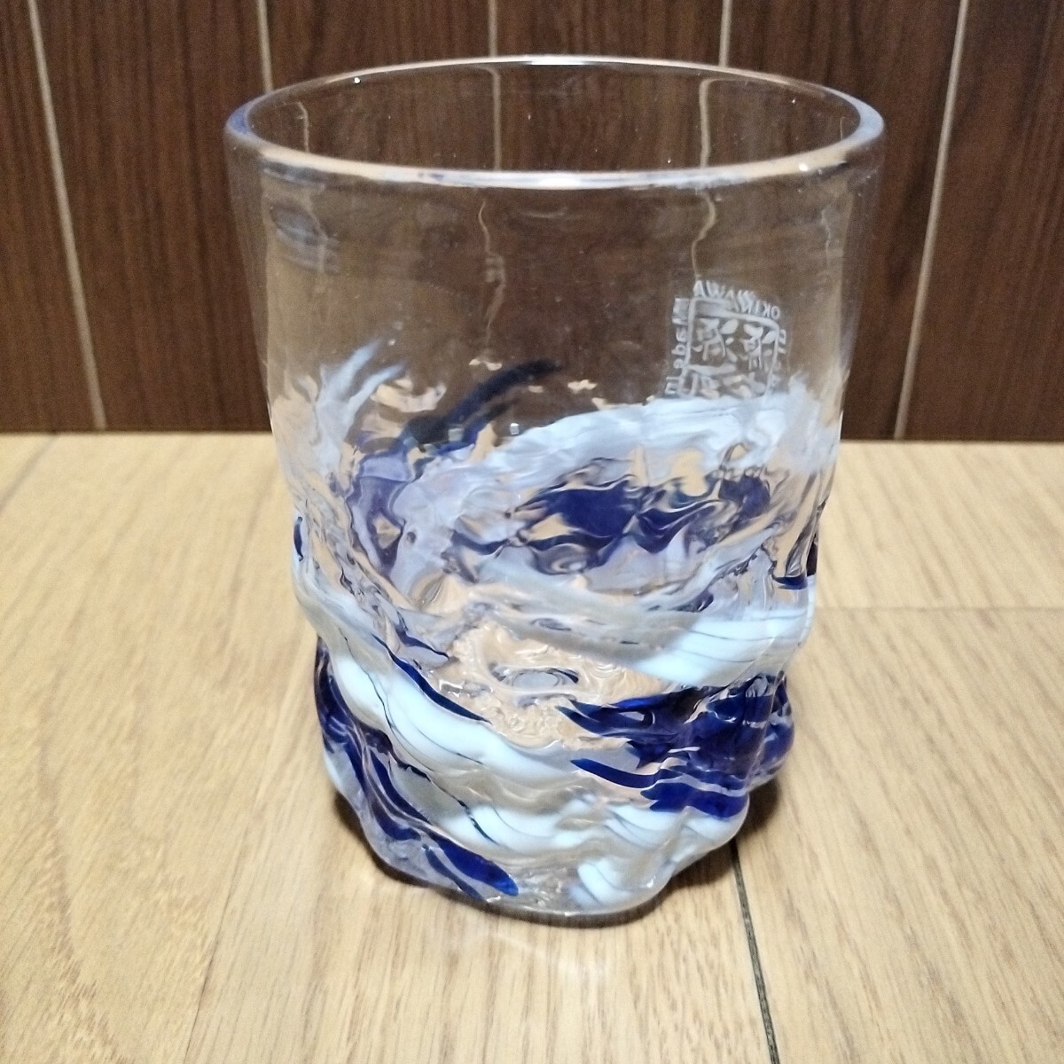 ▼ 源河源吉≪グラス　1個≫琉球ガラス　ブルー系　ロックグラス　沖縄_画像7