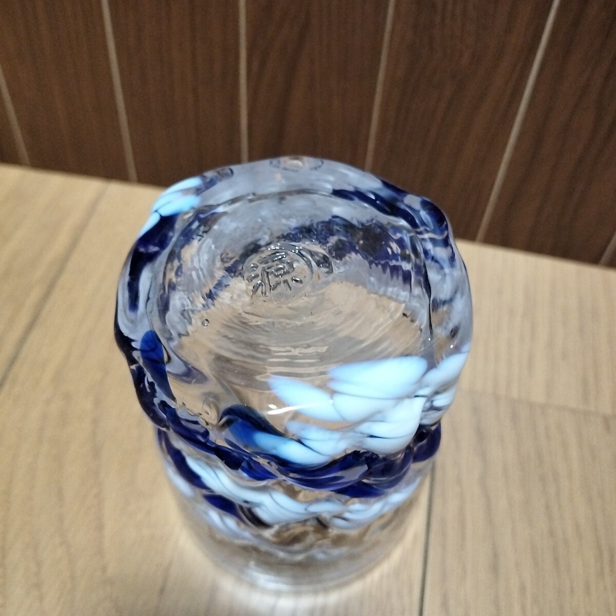 ▼ 源河源吉≪グラス　1個≫琉球ガラス　ブルー系　ロックグラス　沖縄_画像8