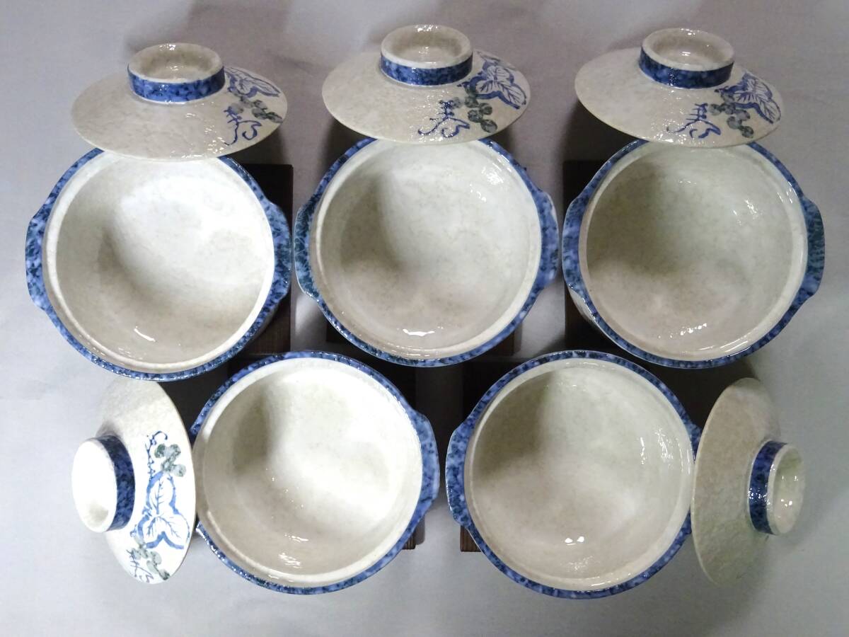 ★未使用★昭和レトロ★和風 蓋付グラタン皿 深皿 5個セット(鍋敷き付)☆箱あり☆ドリア皿 スープボウル 洋食器 陶器 来客用 インテリア_画像4