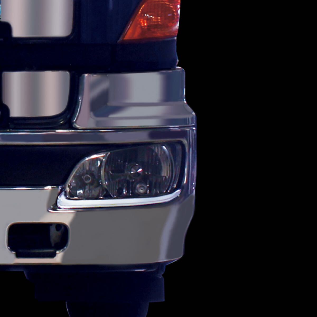 日野グランドプロフィア☆LEDヘッドライトガーニッシュ 左右セット☆ホワイト☆槌谷ヤック