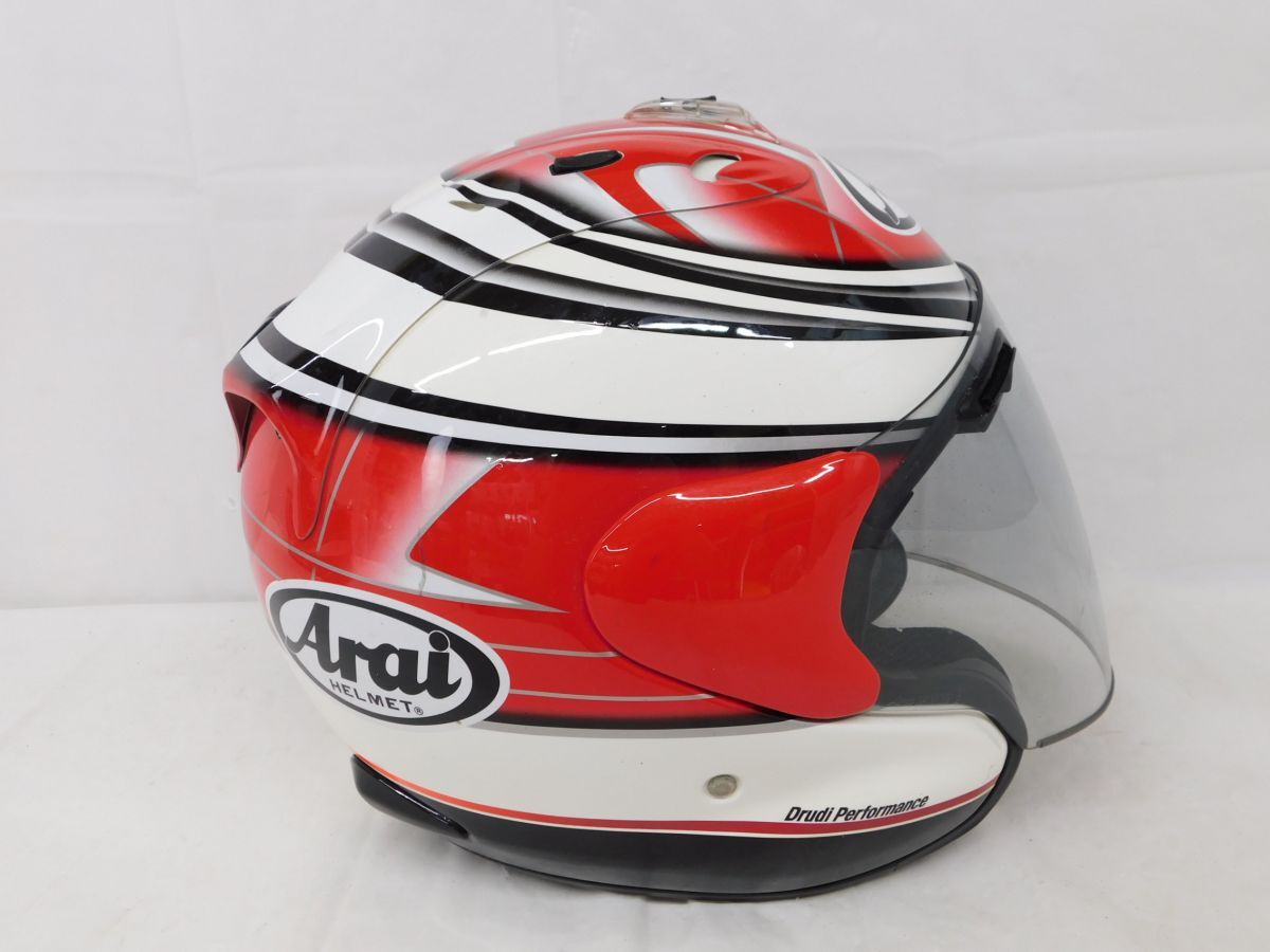 T309★Arai アライ 2點 Arai SNELL Drudi Performance ジェットヘルメット 61 62cm Araiミラーシールド スモークブルー JIS★送料1260円?