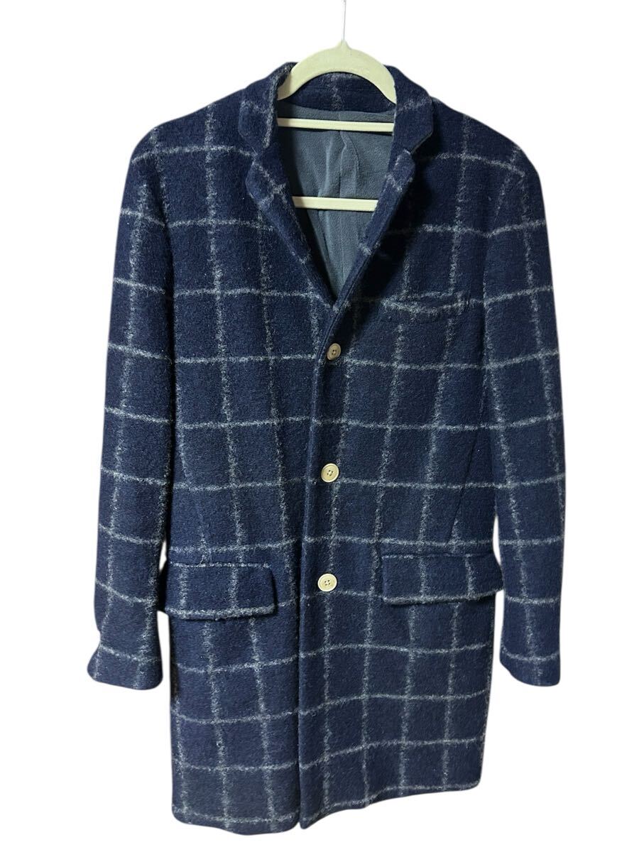 NUMBER (N)INE ネイビー ウールロングコート_画像1