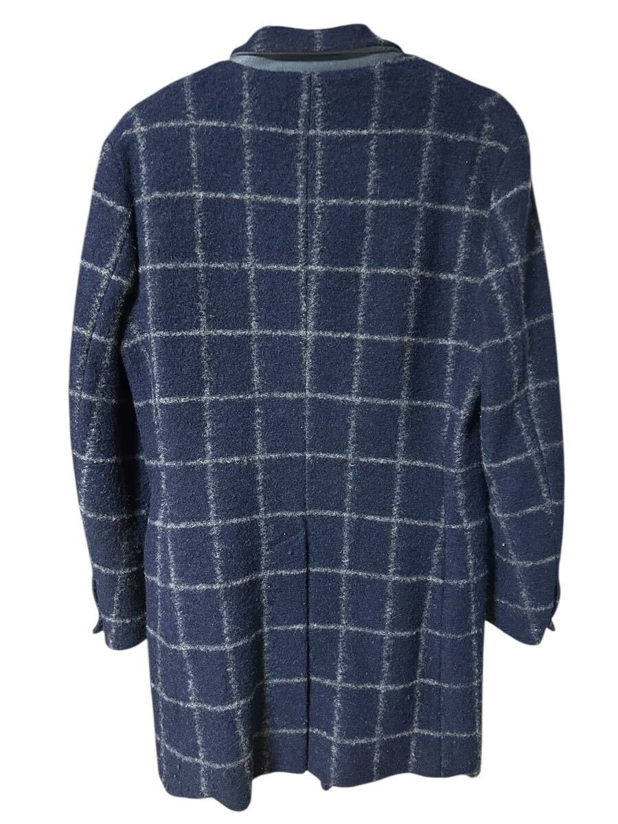 NUMBER (N)INE ネイビー ウールロングコート_画像2