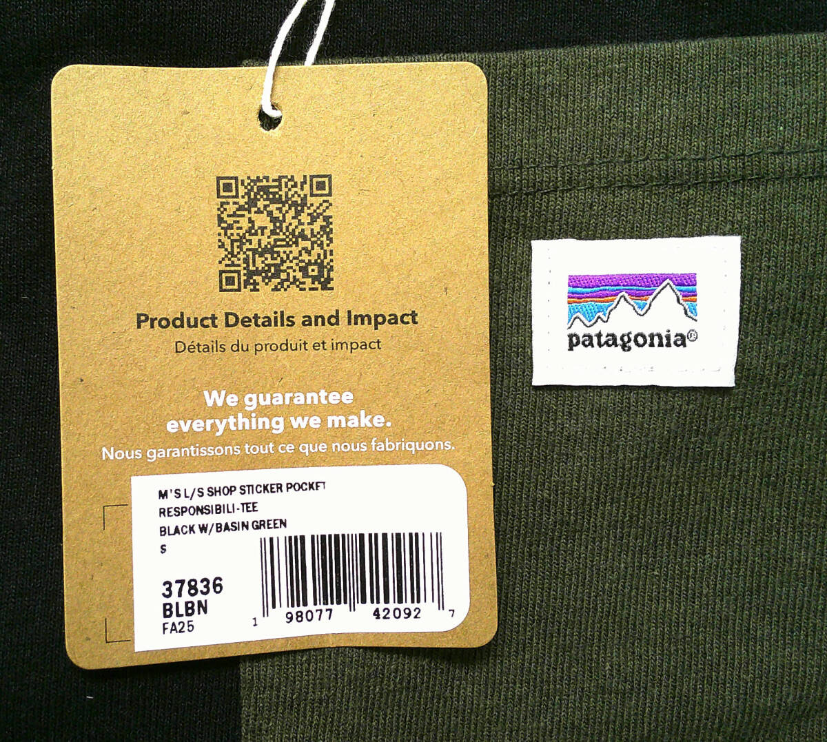 パタゴニア　メンズ・ロングスリーブ・ショップ・ステッカー・ポケット・レスポンシビリティー　ＢＬＢＮ（Ｓ）_画像4