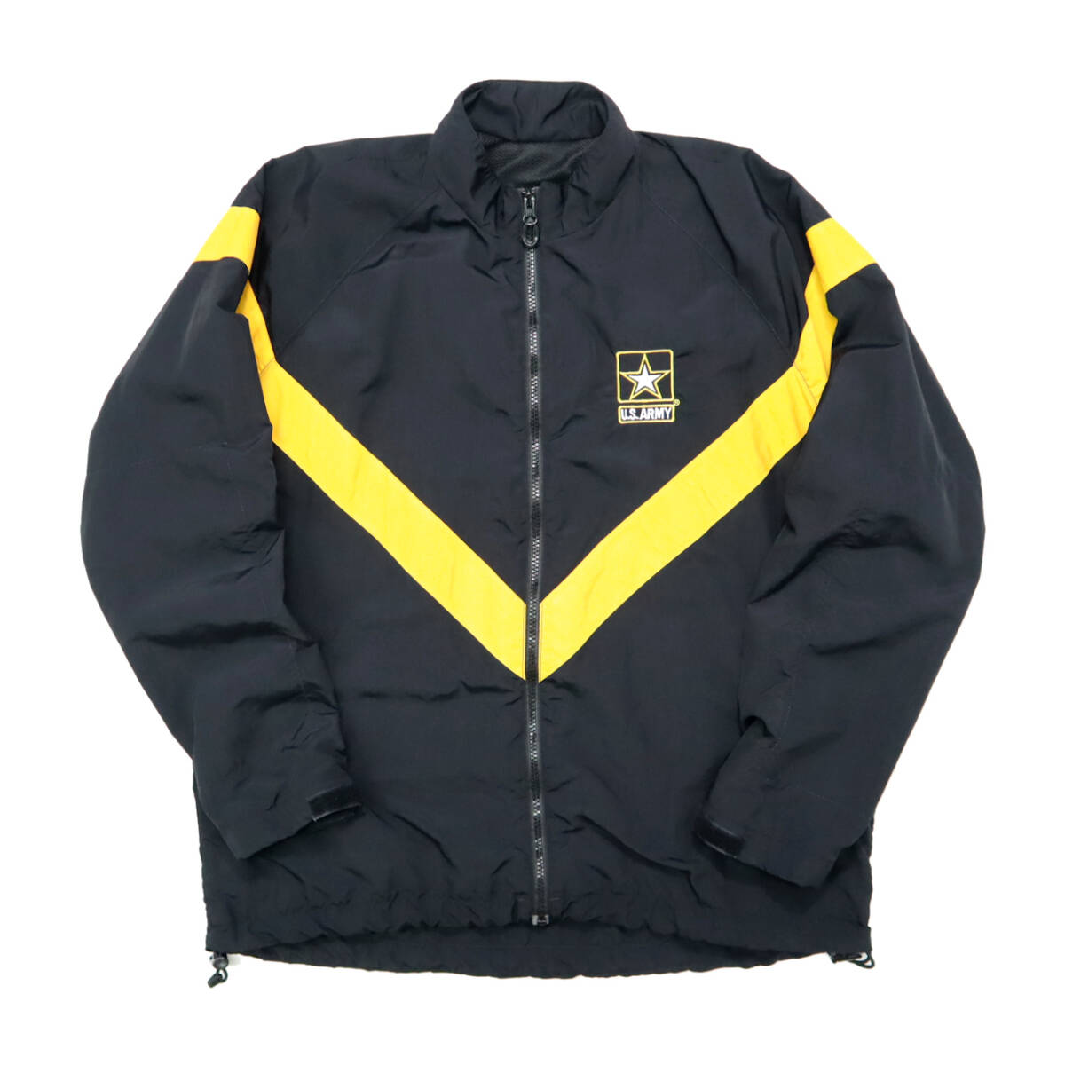 2012年 US ARMY 米軍 APFU ナイロン トレーニング ジャケット 黒 ブラック LARGE REGULAR ラージ レギュラー ミリタリー 古着 軍物アーミー_画像1