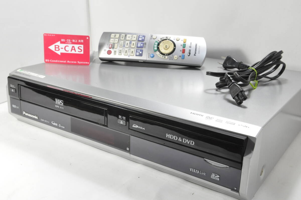 ★極上美品★地デジ パナソニック DMR-XP21V VHS?DVD?HDD ダビOKビデオデッキ！リモ付 ダビ動作寫真有?