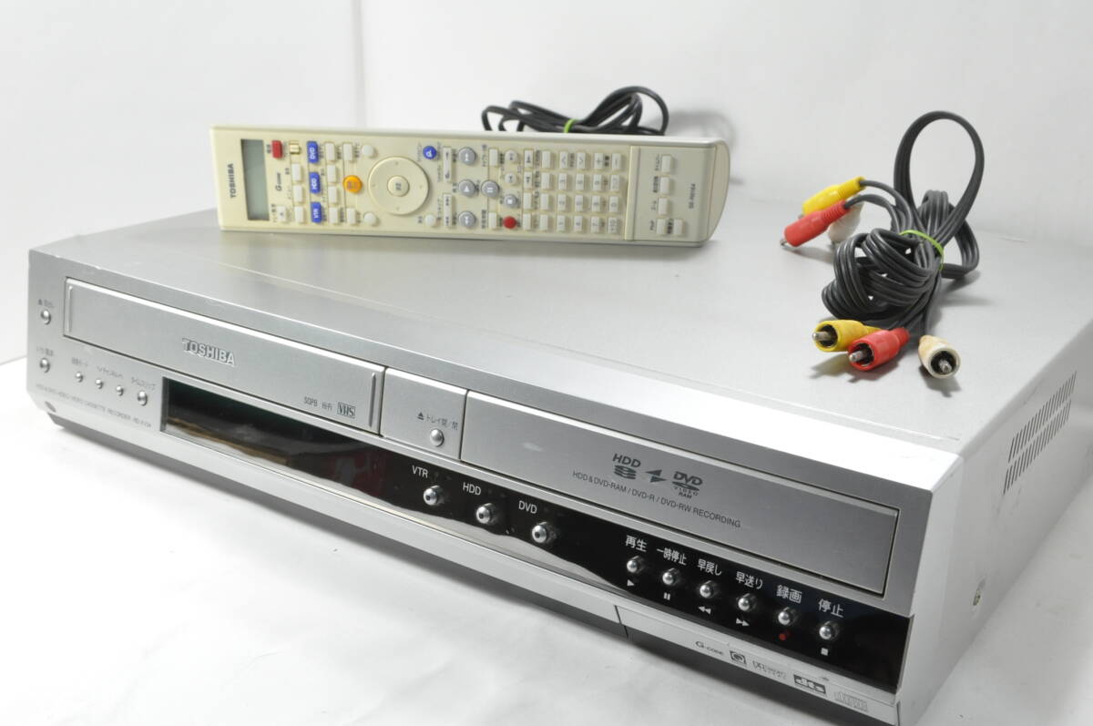 ★美品★東芝 RD-XV34 VHS?DVD?HDD ダビOKビデオデッキ！リモ付 ダビ動作寫真有?