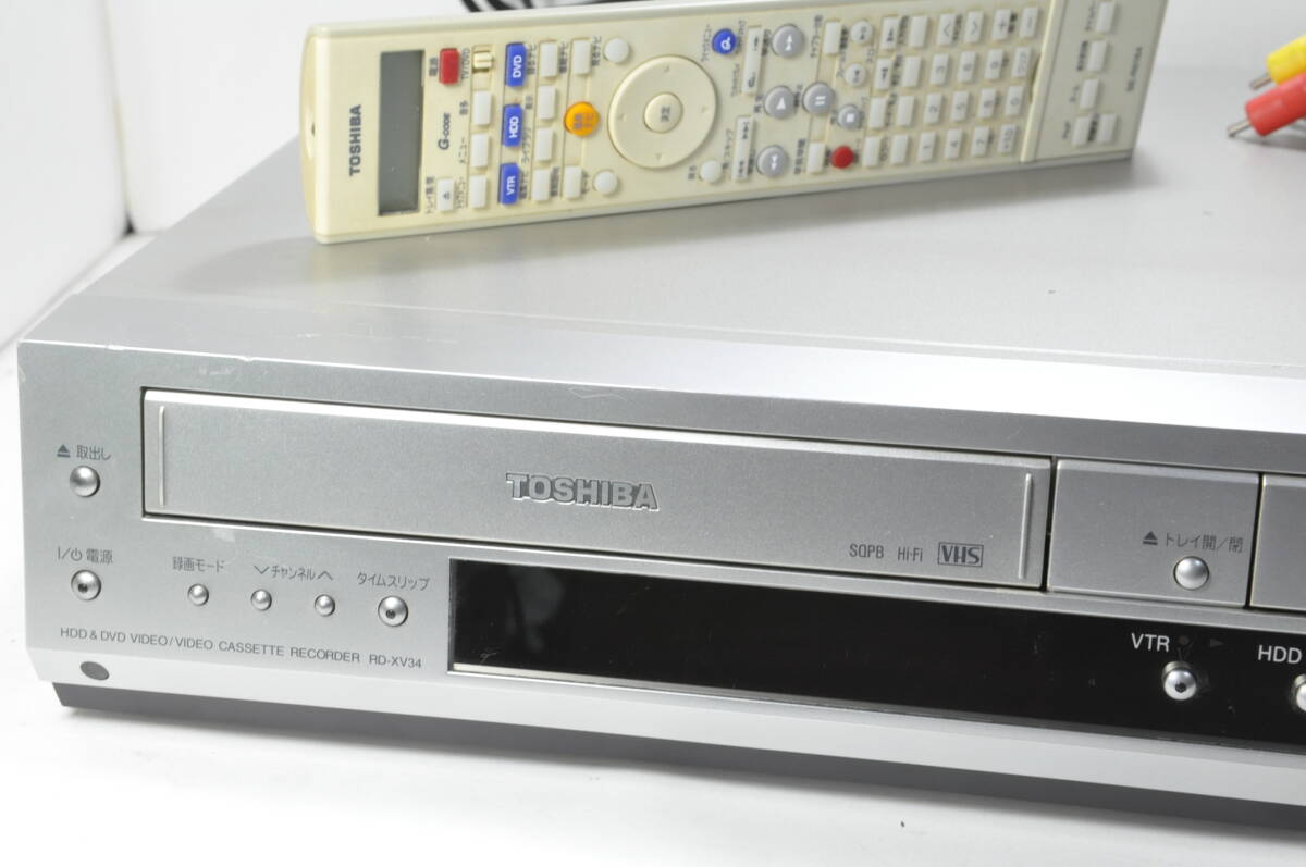 ★美品★東芝 RD-XV34 VHS?DVD?HDD ダビOKビデオデッキ！リモ付 ダビ動作寫真有?